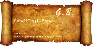 Gabányi Bene névjegykártya
